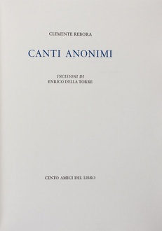 Libro Canti anonimi